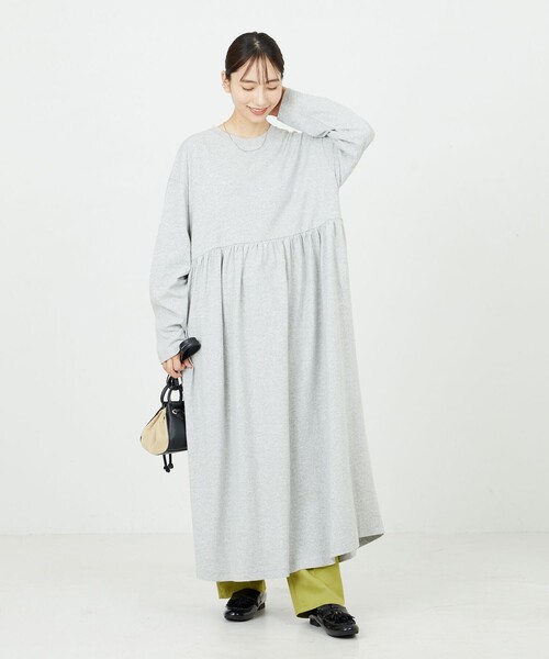 FREAK'S STORE（フリークスストア）の「限定展開　ウエスト ギャザー切替 マキシ ワンピース（ワンピース・レディース・グレー/オレンジ/ナチュラル/オリーブ/ブルー/ブラック/ブラウン・SMALL/MEDIUM）」の12枚目の写真