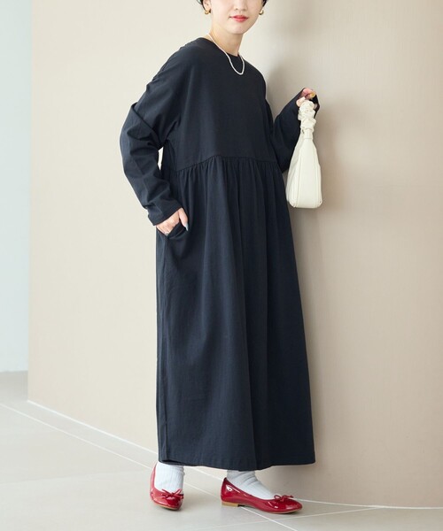 FREAK'S STORE（フリークスストア）の「限定展開　ウエスト ギャザー切替 マキシ ワンピース（ワンピース・レディース・グレー/オレンジ/ナチュラル/オリーブ/ブルー/ブラック/ブラウン・SMALL/MEDIUM）」の19枚目の写真