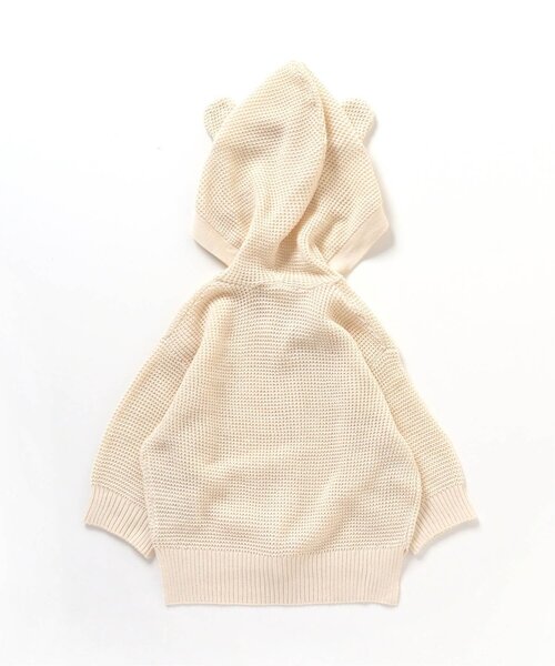 BREEZE(ブリーズ)の「【キッズとリンクコーデ可能】耳付きベビーカーディガン(カーディガン/ボレロ・キッズ・ネイビー/ライム/オフホワイト・80/70)」の7枚目の写真