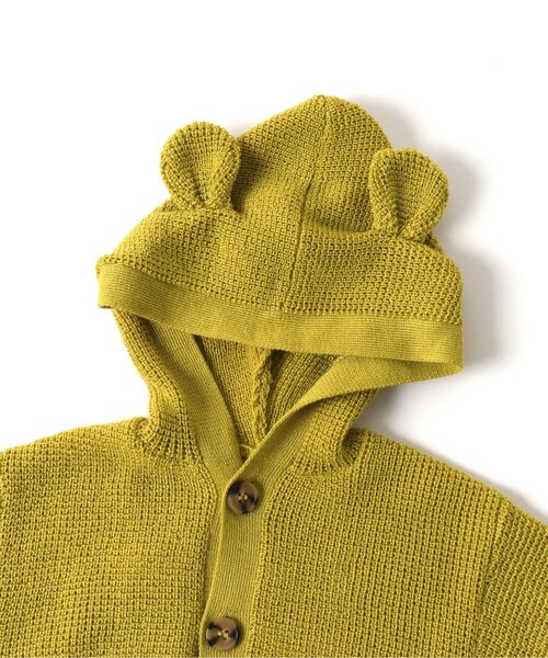 BREEZE(ブリーズ)の「【キッズとリンクコーデ可能】耳付きベビーカーディガン(カーディガン/ボレロ・キッズ・ネイビー/ライム/オフホワイト・80/70)」の9枚目の写真