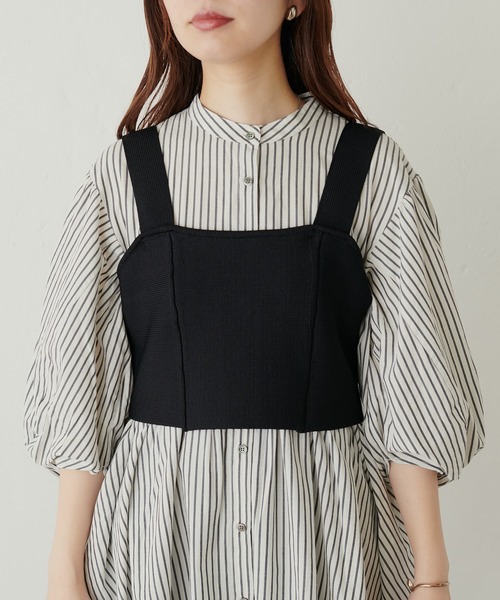 natural couture(ナチュラルクチュール)の「ニットビスチェ(ニット/セーター・レディース・ブラック/モカ・FREE)」の13枚目の写真