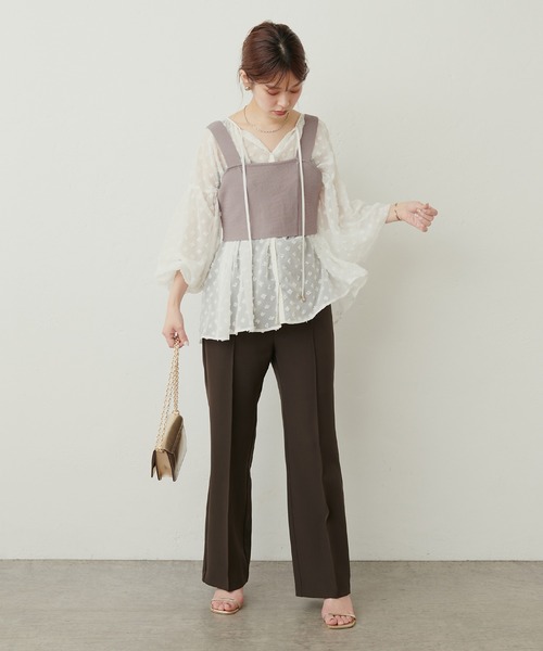 natural couture(ナチュラルクチュール)の「ニットビスチェ(ニット/セーター・レディース・ブラック/モカ・FREE)」の12枚目の写真