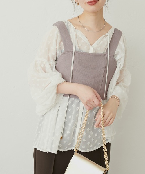 natural couture(ナチュラルクチュール)の「ニットビスチェ(ニット/セーター・レディース・ブラック/モカ・FREE)」の9枚目の写真