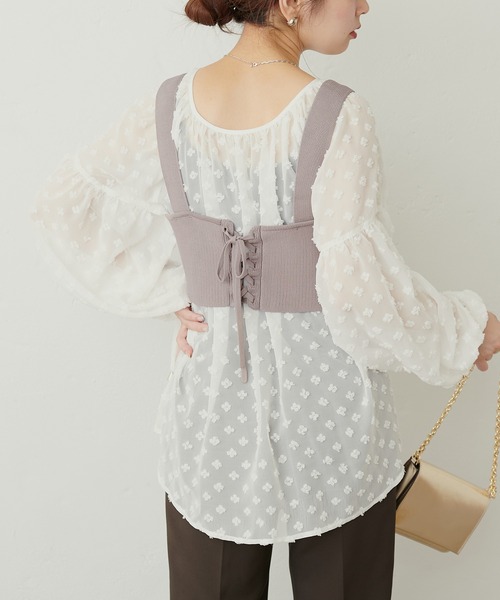 natural couture(ナチュラルクチュール)の「ニットビスチェ(ニット/セーター・レディース・ブラック/モカ・FREE)」の10枚目の写真