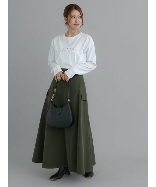 Te chichi(テチチ)の「カーゴフレアスカート(スカート・レディース・ブラック/カーキ・M/S)」の6枚目の写真