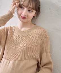 Rosemadame（ローズマダム）の「ハニカムアラン チュニック丈 プルオーバーニット（マタニティ&授乳服）（マタニティウェア/グッズ）」