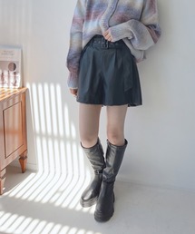 AS KNOW AS plus | ☆ベルト付フェイクレザーショートパンツ(その他パンツ)