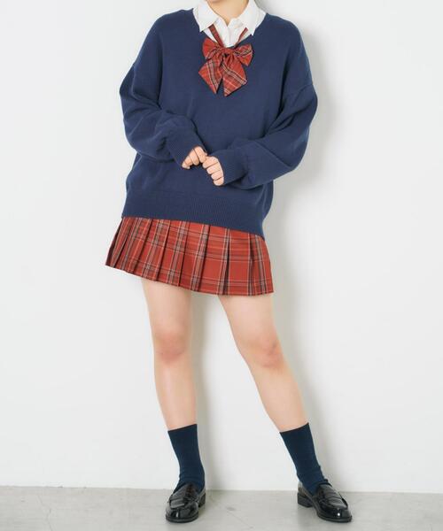 WEGO(ウィゴー)の「WEGO/ニットプルオーバー(ニット/セーター・レディース・ネイビー/ベージュ/杢グレー/オフホワイト・FREE)」の8枚目の写真