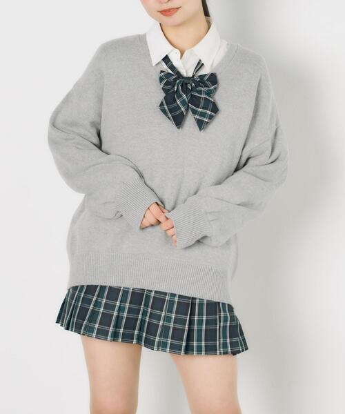 WEGO(ウィゴー)の「WEGO/ニットプルオーバー(ニット/セーター・レディース・ネイビー/ベージュ/杢グレー/オフホワイト・FREE)」の12枚目の写真