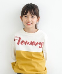 coca（coca） | キッズ　プリント付きバイカラー切り替え長袖Tシャツ(Tシャツ/カットソー)