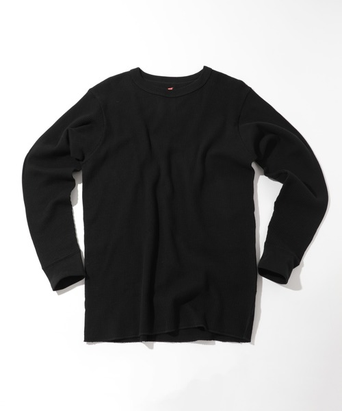 Hanes】クルーネックロングスリーブ ヘビーワッフル・サーマル HM4