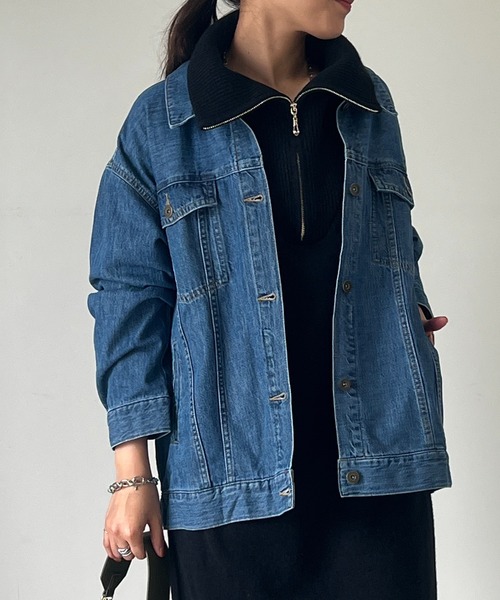 un dix cors（アンディコール）の「デニムジャケット（デニムジャケット・レディース・ネイビー/ブルー・FREE）」の18枚目の写真