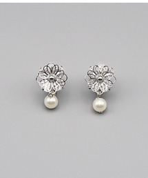 Cupid Heart（キューピッドハート）の「【Cupid Heart】結婚式アクセ！ワイヤー×ビジューフラワーパールイヤリング（イヤリング）」