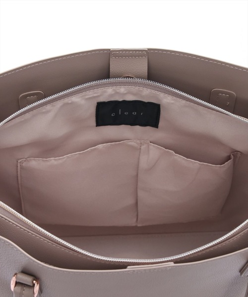 clear(クリア)の「A4多機能トートバッグ(トートバッグ・レディース・グレイッシュベージュ/ブラック/アイボリー・F)」の6枚目の写真