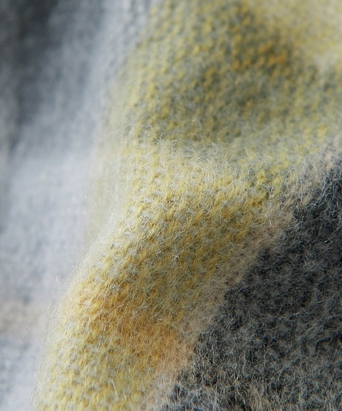 CUBE SUGAR（キューブシュガー）の「ニット切替ストール（ストール/ショール・レディース・アイボリー/ネイビー/グレー・M）」の12枚目の写真