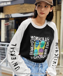 【Universal Monsters】別注 ユニバーサル・モンスターズ グラフィック ビッグラグラン長袖Tシャツ