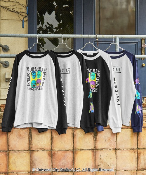 MONO-MART（モノマート）の「【Universal Monsters】別注 ユニバーサル・モンスターズ グラフィック ビッグラグラン長袖Tシャツ（Tシャツ/カットソー・メンズ・ブラック/ネイビー系/オフホワイト/ブラック系・L/M）」の5枚目の写真