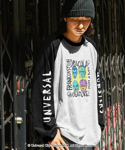 MONO-MART（モノマート）の「【Universal Monsters】別注 ユニバーサル・モンスターズ グラフィック ビッグラグラン長袖Tシャツ（Tシャツ/カットソー・メンズ・ブラック/ネイビー系/オフホワイト/ブラック系・L/M）」の7枚目の写真