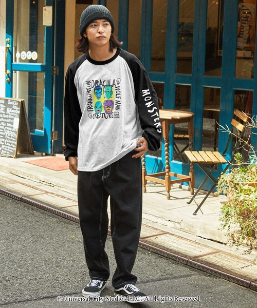 MONO-MART（モノマート）の「【Universal Monsters】別注 ユニバーサル・モンスターズ グラフィック ビッグラグラン長袖Tシャツ（Tシャツ/カットソー・メンズ・ブラック/ネイビー系/オフホワイト/ブラック系・L/M）」の9枚目の写真