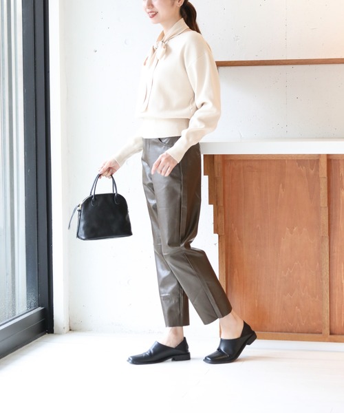 SETUP7(セットアップセブン)の「【SETUP7】フェイクレザーテーパードパンツ KNF037(その他パンツ・レディース・ブラウン/ブラック・M/S)」の10枚目の写真