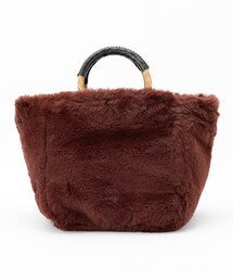 Cachellier カゴハンドルフェイクファートートバッグ