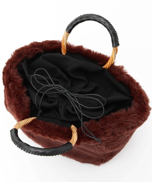 &Bridge(アンドブリッジ)の「Cachellier カゴハンドルフェイクファートートバッグ(トートバッグ・レディース・ブラウン系・99)」の5枚目の写真