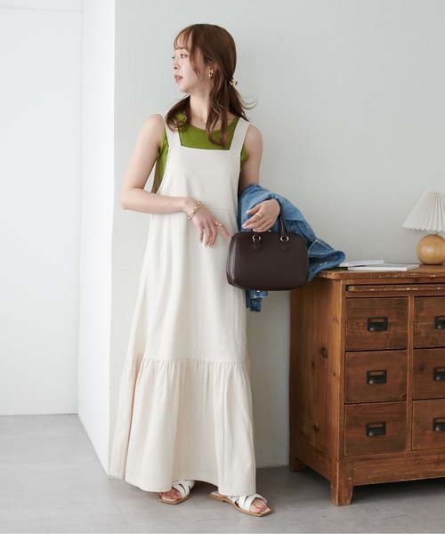 DISCOAT（ディスコート）の「《新色追加！》【WEB限定】ティアードジャンスカ（ジャンパースカート・レディース・ブラウン/ブラック/グレー/アイボリー・MEDIUM）」の10枚目の写真