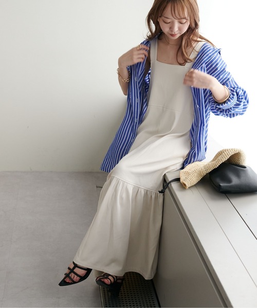 DISCOAT（ディスコート）の「《新色追加！》【WEB限定】ティアードジャンスカ（ジャンパースカート・レディース・ブラウン/ブラック/グレー/アイボリー・MEDIUM）」の20枚目の写真