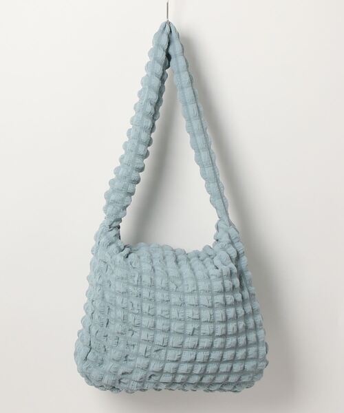 STYLEBLOCK（スタイルブロック）の「ポップコーン生地ショルダーバッグ（ショルダーバッグ・レディース・ブラック/ダークパープル/ホワイト/ライトグリーン/ピンク/ピンク系その他/イエロー/ライトパープル/ブルー・FREE）」の18枚目の写真