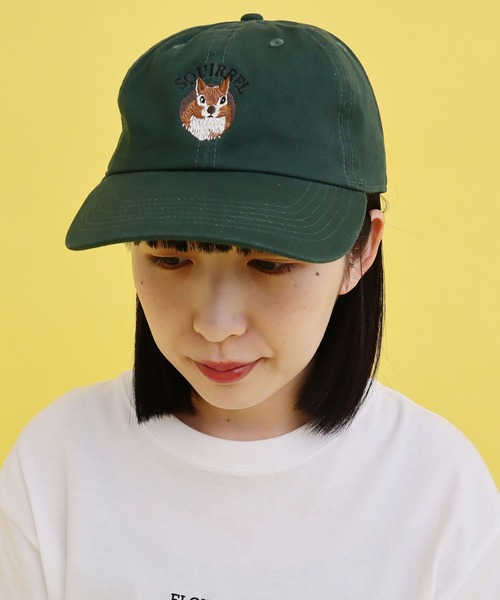 didizizi（ディディジジ）の「リス刺繍キャップ（キャップ・レディース・グリーン/ベージュ/イエロー・FREE）」の11枚目の写真