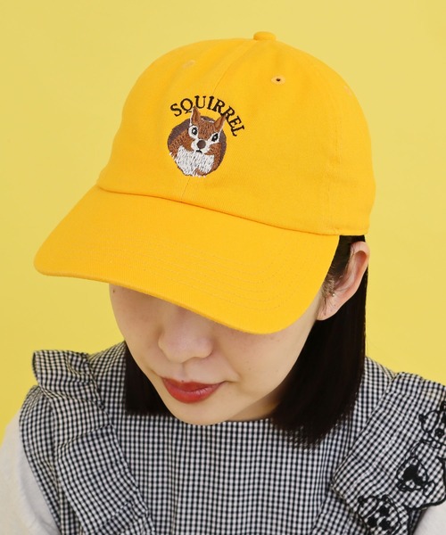 didizizi（ディディジジ）の「リス刺繍キャップ（キャップ・レディース・グリーン/ベージュ/イエロー・FREE）」の9枚目の写真