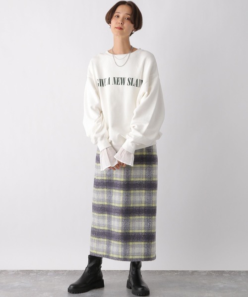 LEPSIM（レプシィム）の「シャギーチェックスカート　184046（スカート・レディース・ネイビー/グレー・FREE）」の11枚目の写真