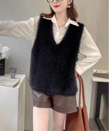 SETUP7（セットアップセブン）の「【SETUP7】シャギーニットベスト KNF049（ベスト）」