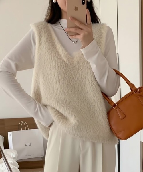 セール】【SETUP7】シャギーニットベスト KNF049（ベスト）｜SETUP7