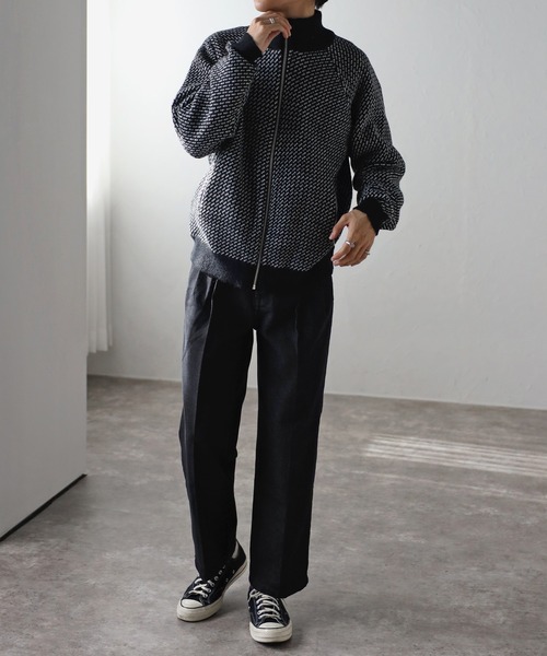 セール】総柄 ドライバーズ ニット ブルゾン <ユニセックス>（ニット