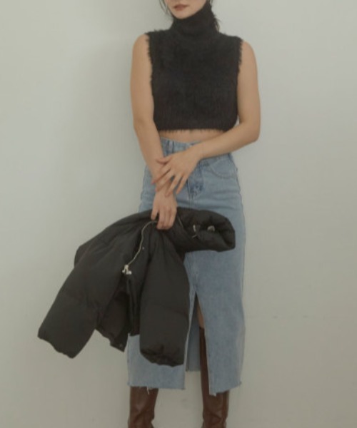 ACYM（アシーム）の「Fluffy nosleeve mini ニット（Tシャツ/カットソー・レディース・ブラック/アイボリー/ベージュ・FREE）」の19枚目の写真