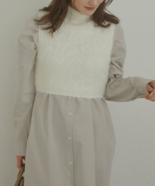 ACYM（アシーム）の「Fluffy nosleeve mini ニット（Tシャツ/カットソー・レディース・ブラック/アイボリー/ベージュ・FREE）」の16枚目の写真