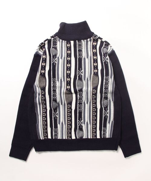 Right-on（ライトオン）の「3D リンクスハーフジップニット（ニット/セーター・メンズ・ブラック/ネイビー/グレー・XL/L/M）」の4枚目の写真