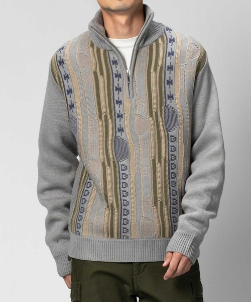 Right-on（ライトオン）の「3D リンクスハーフジップニット（ニット/セーター・メンズ・ブラック/ネイビー/グレー・XL/L/M）」の3枚目の写真