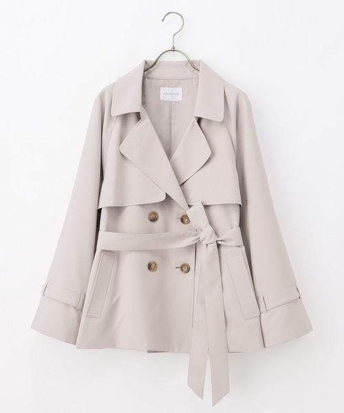 Honeys（ハニーズ）の「撥水加工ハーフ丈トレンチコート（トレンチ