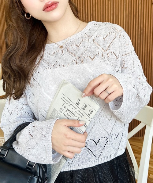 きらきら星美品✨ADORE　バックプリーツ　ニット　プルオーバー　ブラウス 透かし編みゆったりプルオーバーニット 秋 新作[品番