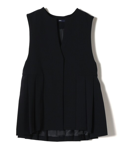 SHIPS（シップス）の「〈セレモニー対応可〉ダブルクロス ジレ  24SS（セットアップ対応）◇（ベスト・レディース・ネイビー/ライトグレー・ONE SIZE）」の6枚目の写真