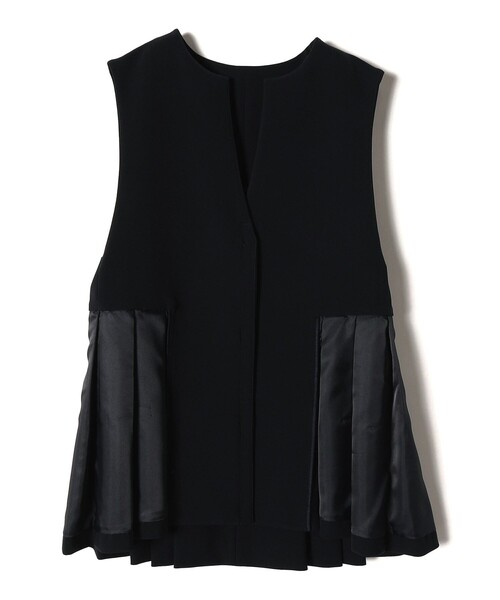 SHIPS（シップス）の「〈セレモニー対応可〉ダブルクロス ジレ  24SS（セットアップ対応）◇（ベスト・レディース・ネイビー/ライトグレー・ONE SIZE）」の8枚目の写真