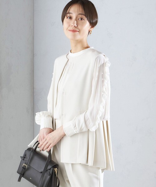 SHIPS（シップス）の「〈セレモニー対応可〉ダブルクロス ジレ  24SS（セットアップ対応）◇（ベスト・レディース・ネイビー/ライトグレー・ONE SIZE）」の15枚目の写真