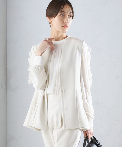 SHIPS（シップス）の「〈セレモニー対応可〉ダブルクロス ジレ  24SS（セットアップ対応）◇（ベスト・レディース・ネイビー/ライトグレー・ONE SIZE）」の17枚目の写真