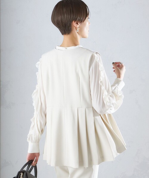 SHIPS（シップス）の「〈セレモニー対応可〉ダブルクロス ジレ  24SS（セットアップ対応）◇（ベスト・レディース・ネイビー/ライトグレー・ONE SIZE）」の21枚目の写真