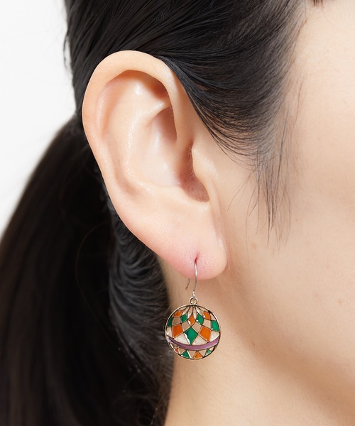 gargle(ガーグル)の「gargle ガーグル:JAPANシリーズ ステンド まり 鞠 ピアス(ピアス(両耳用)・レディース・レッド/オレンジ・FREE)」の6枚目の写真