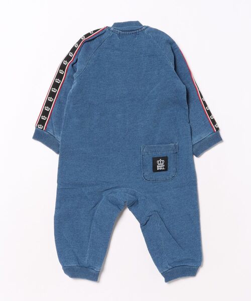 BABYDOLL（ベビードール）の「ロゴテープロンパース 9154B（ロンパース・キッズ・ベビーピンク/ブラック/ライトインディゴブルー・80ｃｍ/70cm）」の4枚目の写真