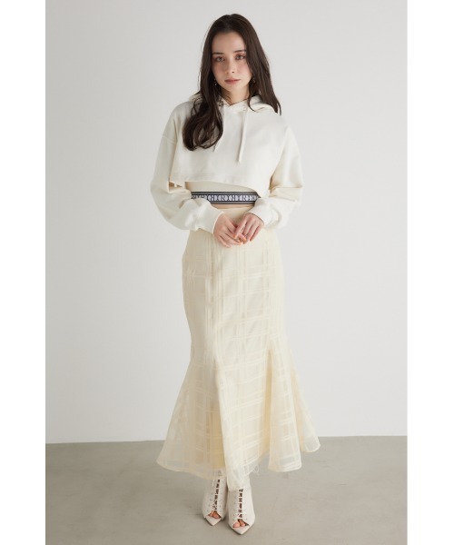 rienda(リエンダ)の「クロップドフーディースウェットトップス 春服(スウェット・レディース・アイボリー/ブラック/ピンク・FREE)」の5枚目の写真