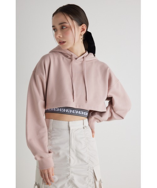 rienda(リエンダ)の「クロップドフーディースウェットトップス 春服(スウェット・レディース・アイボリー/ブラック/ピンク・FREE)」の8枚目の写真